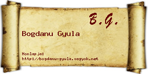 Bogdanu Gyula névjegykártya