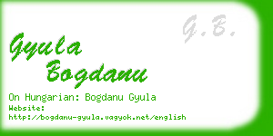 gyula bogdanu business card